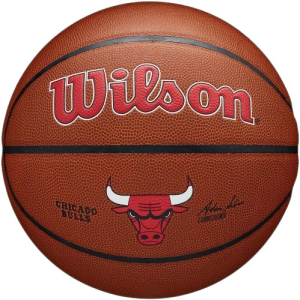 М'яч баскетбольний Wilson NBA Composite Chicago Bulls Size 7 (WTB3100XBCHI) краща модель в Хмельницькому