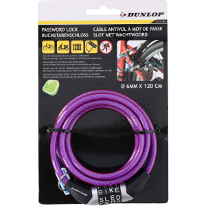 Велосипедный замок Dunlop 6 х 1200 мм Фиолетовый (871125202922 violet) надежный