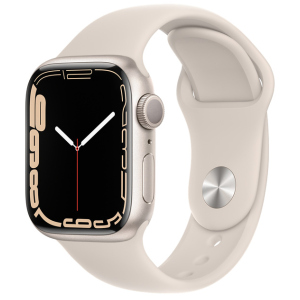 Смарт-годинник Apple Watch Series 7 GPS 41mm Starlight Aluminium Case with Beige Sport Band (MKMY3UL/A) ТОП в Хмельницькому