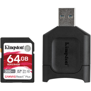 Kingston SDXC 64GB Canvas React Plus Class 10 UHS-II U3 ​​V90 + USB-кардридер (MLPR2/64GB) рейтинг