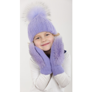 Зимовий комплект (шапка + рукавиці) Anmerino Zarina 54-56 см Лавандова (4823058437042)
