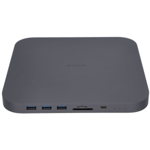 хорошая модель USB-хаб адаптер Ailink Aluminium USB-C Mac mini Pro Hub Card Reader HDD/M.2 SDD slot Silver (AI-MC25Pro_sg)