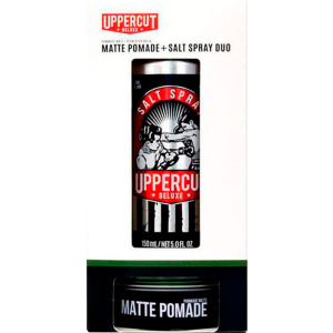 Набор для укладки волос Uppercut Deluxe Матовая помада Matte Pomade STD 100 г + Солевой спрей Sea Salt Spray 150 мл (817891024233)