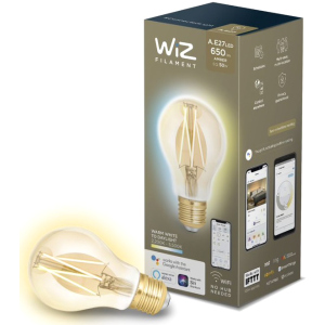 Розумна лампочка WIZ Smart LED WiFi A60 E27 WiZ DW FA Q Warm Dimmable Filament 550lm 2200K (WZE21026011-A) ТОП в Хмельницькому