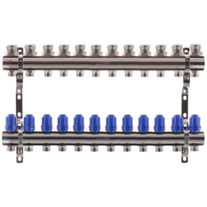 Коллекторный блок с термостатическими клапанами KOER KR.1100-12 1”x12 WAYS (KR2638) лучшая модель в Хмельницком