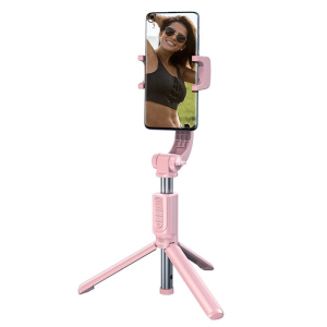 Селфи-монопод Baseus SULH-04 Lovely Uniaxial Bluetooth Folding Stand Selfie Stabilizer с треногой Розовый лучшая модель в Хмельницком