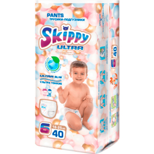 Трусики-підгузки дитячі Skippy Ultra розмір 6 (16-25 кг) 40 шт (6942648910331) краща модель в Хмельницькому