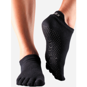 хорошая модель Носки ToeSox Grip Full Toe Low Rise S (36-38.5) Черные (841090108944)