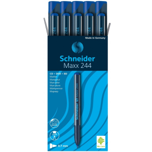 Набір маркерів для CD та DVD Schneider Maxx 244 0.7 мм Синій 10 шт (S124403) краща модель в Хмельницькому