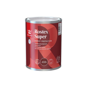 Грунт быстросохнущий TIKKURILA ROSTEX SUPER для металла и оцинковки красно-коричневый 1л