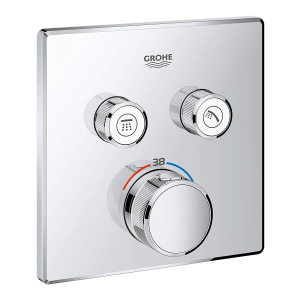 Внешняя часть смесителя без скрытой части GROHE Grohtherm SmartControl хром латунь 158x158мм 29124000 ТОП в Хмельницком