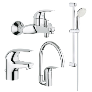 Набор смесителей 4  в 1 Grohe Euroeco 123242K (23262000+32743000+27598001+32752000) лучшая модель в Хмельницком