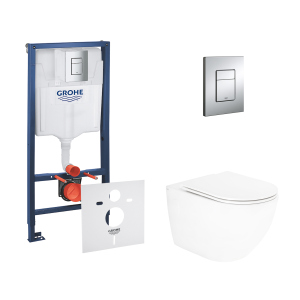 Набор инсталляция 4 в 1 Grohe Rapid SL 38772001 + унитаз с сиденьем Qtap Tern QT13332141ERW рейтинг