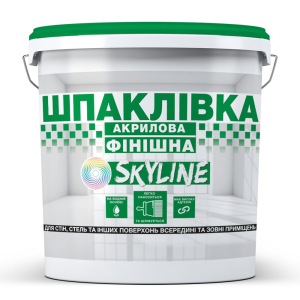 Шпаклівка акрилова фінішна, готова до застосування для внутрішніх та зовнішніх робіт SkyLine Біла 16 кг ТОП в Хмельницькому