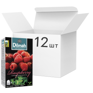 Упаковка чаю Dilmah чорного Малина 12 пачок по 20 пакетиків (19312631142218) в Хмельницькому