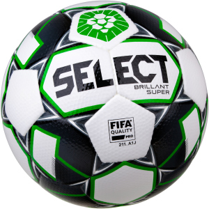 Мяч футбольный Select Brillant Super PFL (013) №5 White-Green (5703543229499) надежный