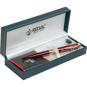 хороша модель Кулькова ручка Regal у подарунковому футлярі Бордова (R35501.L.B)
