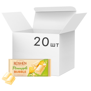 Упаковка шоколада Roshen со вкусом ананаса пористый белый 80 г х 20 шт (4823077627514) лучшая модель в Хмельницком