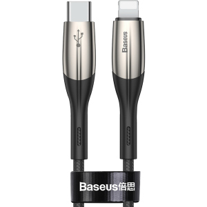 Кабель Baseus Horizontal Type-C to Lightning PD 18W 1 м CATLSP-01 Black (165746) краща модель в Хмельницькому