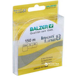 Шнур Balzer Iron Line 8x 150 м 0.21 мм 15.4 кг Жовтий (12661 021) надійний