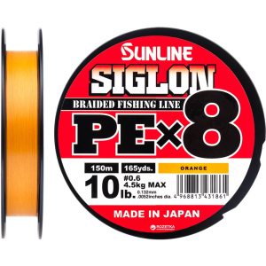 Шнур Sunline Siglon PE х8 150 м # 0.6/0.132 мм 4.5 кг Оранжевый (16580987) в Хмельницком