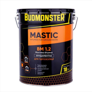 Мастика битумная для гидроизоляции фундамента BudMonster, 18 кг (85226)