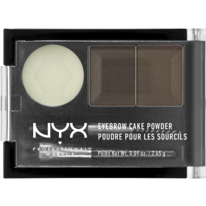 Тени и воск для бровей NYX Professional Makeup Eyebrow Cake Powder 02 Dark Brown/brown 2.64 г (800897123871) лучшая модель в Хмельницком