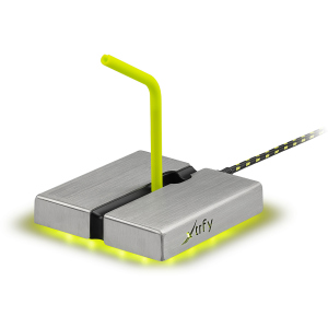 Тримач для кабелю Xtrfy B1 with 4 USB2.0 Grey-Yellow (XG-B1-LED) краща модель в Хмельницькому