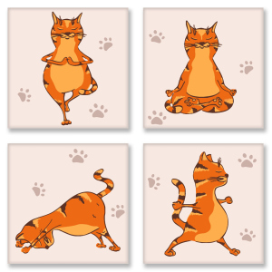 Набор для росписи по номерам Идейка Yoga-cat 18 x 18 см (KNP010) (4823104312185) ТОП в Хмельницком